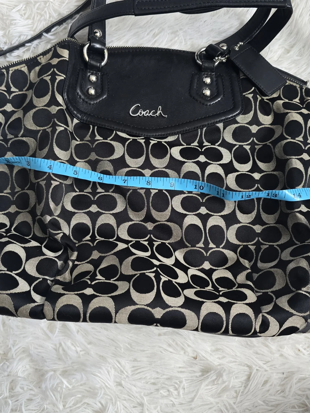 Coach Black Signature North/South Sachel Bag 25185
